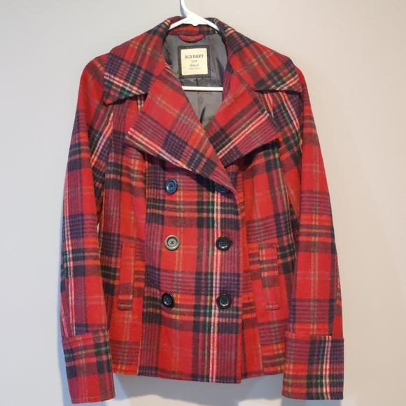 Old Navy Flannel Peacoat Jacket - Picture 1 of 6